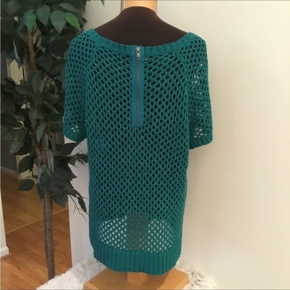 Revolution by Ricki’s open knit top Woman’s XXL short sleeve green boat … - Picture 2 of 7